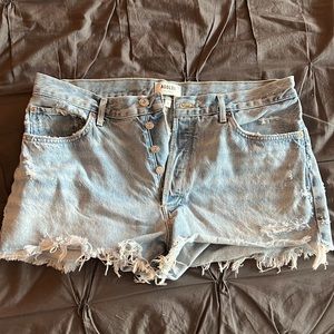 Agolde light denim cutoff